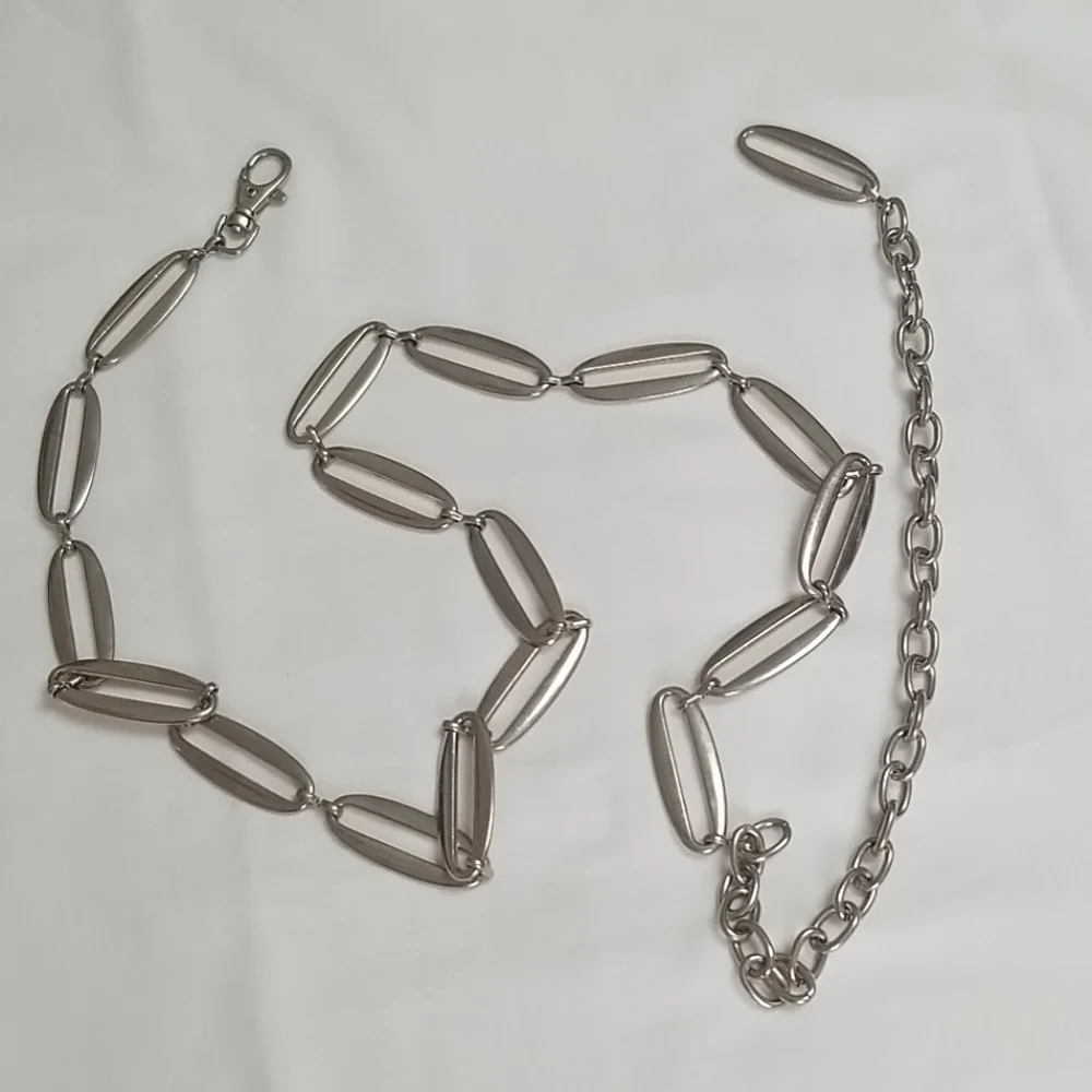 Vintage RETRO Stainless Steel oval chain belt